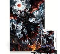 Rompecabezas de 1000 Piezas Gato Demonio Alado sobre Ciudad en Llamas para Adolescentes Potencia la Memoria, relaja la Mente y es Divertido Ajuste Navidad (50x75cm)