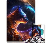 Rompecabezas de 1000 Piezas Gato Dios del Universo para Adultos 1000 Piezas Juguetes educativos de Aprendizaje Juegos Familiares Que fomentan el Amor en Pareja (50x75cm)