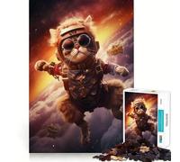 Rompecabezas de 1000 Piezas Gato en álbum de Rock Flawless Fit Art Brain Boosting Play Rest Time Play Christmas Wall Art (38x52cm)