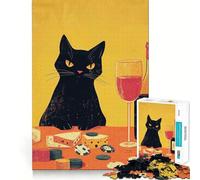 Rompecabezas de 1000 Piezas Gato Enojado en la Mesa de póker para Adolescentes Diversión,tamaño Uniforme,Piezas precisas,Actividad Relajante para Grupos en Interiores (50x75cm)