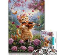 Rompecabezas de 1000 Piezas Gato Entre Girasoles para Adultos y Adolescentes, Divertido para el hogar, Ideal para días de Lluvia, Regalo de cumpleaños (50x75cm)