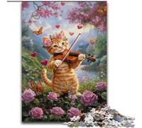 Rompecabezas de 1000 Piezas Gato Entre Girasoles Rompecabezas de 1000 Piezas para Adultos Un desafío para Adolescentes, diversión Familiar, Regalo de decoración del hogar (tamaño 50x75cm)