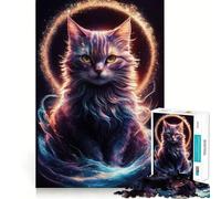 Rompecabezas de 1000 Piezas Gato Galaxia Arte de Corte preciso Lógica Pensamiento Juego Relajante Tiempo de Juego Divertido Regalo de cumpleaños (38x52cm)