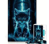 Rompecabezas de 1000 Piezas Gato Galaxia Borde Limpio Decoración Juego cognitivo Juguete Fácil Tiempo Divertido Ocio (50x75cm)