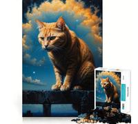 Rompecabezas de 1000 Piezas Gato inspeccionando el dominio Juego de Habilidad Mental Divertido y preciso Regalo Ideal para el Tiempo Libre (50x75cm)