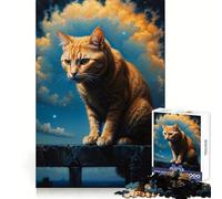 Rompecabezas de 1000 Piezas Gato inspeccionando el dominio para Adultos Ejercicio Mental,Escape Consciente,Cierre Seguro,Sorpresa navideña (50x75cm)