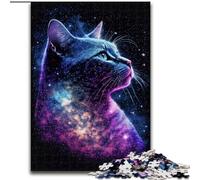 Rompecabezas de 1000 Piezas Gato Nebulosa Cósmica, 1000 Piezas, Juego Interactivo Familiar, Rompecabezas, Juguete Educativo (tamaño 50x75cm)