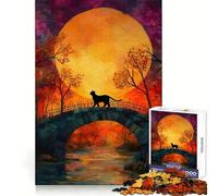 Rompecabezas de 1000 Piezas Gato Negro Brujería para Adultos Ayuda a despejar la Mente y a aliviar el estrés Divertido Bordes precisos Un Regalo Encantador (50x75cm)