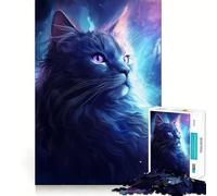 Rompecabezas de 1000 Piezas Gato Negro en la Galaxia Juego de Ajuste preciso Juguete Creativo y Divertido Juego Relajante Tranquilo 38x26cm