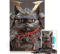 Rompecabezas de 1000 Piezas Gato Negro samurái Vintage,Piezas de Ajuste preciso,Juguete Creativo y Divertido,Momento Acogedor y Divertido,Regalo de decoración de cumpleaños 38x52cm