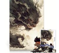 Rompecabezas de 1000 Piezas Gato Negro vs Demonio para Adolescentes Recuerdos, Momentos de Relax, Encaje Perfecto, Regalo Encantador (38x26cm)