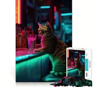 Rompecabezas de 1000 Piezas Gato pide Leche,Juego de Corte sin Costuras,Actividad Mental Inteligente,Juego Tranquilo,Divertido,Regalo de cumpleaños,pasatiempo (38x26cm)