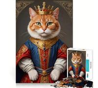Rompecabezas de 1000 Piezas Gato Príncipe Flawless Fit Arte Entrenamiento Mental Diversión Tiempo de Descanso Juego Regalo Navideño Tranquilo (50x75cm)