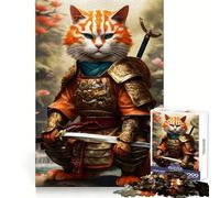 Rompecabezas de 1000 Piezas Gato Samurai para Adolescentes Recuerda el Poder de la huida Serena,Bordes precisos,Regalo de cumpleaños (38x52cm)