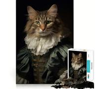 Rompecabezas de 1000 Piezas Gato Victoriano para Adultos Juego de Habilidad Mental Corte láser para un Ajuste Actividad gratificante para días lluviosos (38x52cm)