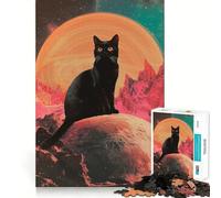 Rompecabezas de 1000 Piezas Gatos de Saturno para Adultos Juguete para ejercitar la Mente Diversión en Familia Corte de precisión Regalo Encantador (38x26cm)