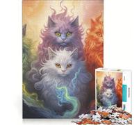 Rompecabezas de 1000 Piezas Gatos Elementales, Juego práctico para Entrenar la Mente y Las Manos, con Piezas de Formas aleatorias Que encajan Perfectamente 38x26cm