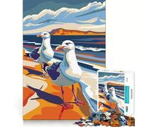 Rompecabezas de 1000 Piezas Gaviotas en la Playa para Adultos Juguete Inteligente para el hogar Disfruta de un diseño Elegante y Original Artículo de Santa Claus (50x75cm)