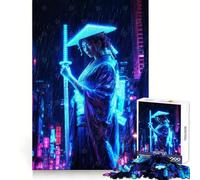 Rompecabezas de 1000 Piezas Geisha de neón bajo la Lluvia para Adultos Juguete para ejercitar la Mente Arte Relajante Regalo Ideal para Festivales (38x52cm)