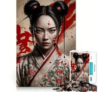 Rompecabezas de 1000 Piezas Geisha ensangrentada Articulación precisa Diversión,Juego de Habilidades mentales,Juego de Paz Tiempo de Juego,Exhibición de Arte navideño 38x26cm