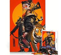 Rompecabezas de 1000 Piezas Geisha Guardiana del Tigre para Adolescentes Juguete Inteligente para Fortalecer los Lazos Familiares Piezas de colección con Corte preciso 38x26cm