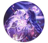Rompecabezas de 1000 Piezas Genshin Impact Raiden Shogun, Rompecabezas Redondo de 1000 Piezas para Adultos, Actividad educativa para Mejorar Las Habilidades cognitivas, 67,5 x 67,5 cm