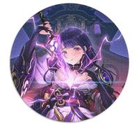 Rompecabezas de 1000 Piezas Genshin Impact Raiden Shogun,Rompecabezas Redondos de 1000 Piezas para Adultos, decoración del hogar y la Oficina,Fiestas,cumpleaños y Regalos navideños,