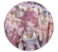 Rompecabezas de 1000 Piezas Genshin Impact Yae Miko, Rompecabezas Redondo de 1000 Piezas, decoración artística DIY, Regalo de cumpleaños, 67,5 x 67,5 cm