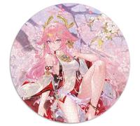 Rompecabezas de 1000 Piezas Genshin Impact Yae Miko, Rompecabezas Redondo de 1000 Piezas para Adultos, Actividad educativa para Mejorar Las Habilidades cognitivas, 67,5 x 67,5 cm