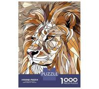 Rompecabezas De 1000 Piezas Geometric Lion Portrait Rompecabezas para Adultos Juego De Ingenio Carrera De Velocidad De Manos Cumpleaños Y Navidad 38x26cm/1000pcs