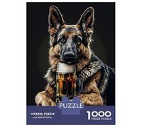 Rompecabezas De 1000 Piezas German Shepherd Beer Rompecabezas para Adolescentes Juguetes Antiestrés Decoración Perfecta Regalos De Cumpleaños Y Únicos 70x50cm/1000pcs
