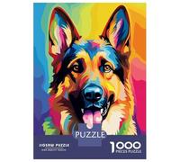 Rompecabezas De 1000 Piezas German Shepherd Colorful Rompecabezas para Adultos Juguetes Antiestrés Decoración Perfecta Cumpleaños Y Navidad 38x26cm/1000pcs