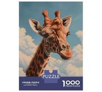 Rompecabezas De 1000 Piezas Giraffe Clouds Blue Sky Rompecabezas para Adultos Juegos Relajantes Decoración del Hogar Cumpleaños Y Navidad 70x50cm/1000pcs