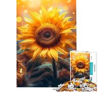 Rompecabezas de 1000 Piezas Girasol Amanecer Desafío de Inteligencia para el Cerebro Juguetes adictivos Juego práctico Regalo de cumpleaños Regalos de Amigo Invisible (Tamaño 38x26cm)