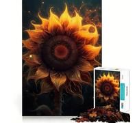 Rompecabezas de 1000 Piezas Girasol Brasas Fuego para Adultos Mejora la Memoria Alegría Familiar Diseño para armar Elige tu Deseo de Papá Noel 50x75cm