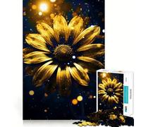 Rompecabezas de 1000 Piezas Girasol Cósmico Dorado Neón para Adultos Ideal para Mejorar la Memoria, divertirse y Relajarse Bordes limpios Artículo de Santa Claus (50x75cm)