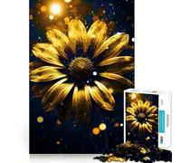 Rompecabezas de 1000 Piezas Girasol Cósmico Dorado Neón para Adultos y Adolescentes Desarrolla la Capacidad Cerebral Diseño Elegante Regalo Ideal (38x52cm)