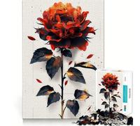 Rompecabezas de 1000 Piezas Girasol Rojo ardiente Arte Borde Limpio Decoración Problem Solve Divertido Fácil Tiempo Divertido Decoración de Navidad Regalo (50x75cm)