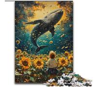 Rompecabezas de 1000 Piezas Girasoles y Ballenas para Adolescentes Interacción Entre Padres e Hijos Que Reduce el estrés (26x38cm)