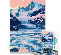 Rompecabezas de 1000 Piezas Glaciar de Alaska,Arte de la Naturaleza,Diversión precisa para unir Piezas,Juego cognitivo,Diversión para Relajarse,Juego artístico de cumpleaños (38x26cm)
