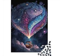 Rompecabezas de 1000 Piezas: Globo en el Espacio. 4 Rompecabezas de Papel. Juguetes educativos 38 x 26 cm / 1000 Piezas.