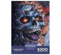 Rompecabezas De 1000 Piezas Glowing Skull with Bats Rompecabezas Juguetes Antiestrés Decoración De Pared Cumpleaños Y Navidad 70x50cm/1000pcs