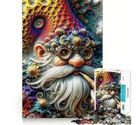 Rompecabezas de 1000 Piezas Gnomo Besado Fractal para Adolescentes - Juguete Inteligente para Tiempo de Enlace - Corte Liso - Lista de Deseos de Santa Claus 50x75cm