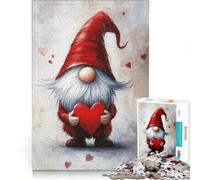 Rompecabezas de 1000 Piezas Gnomo de San Valentín sosteniendo un corazón decoración de Pared un Reto para completar Que fomenta el Amor Entre Parejas 38x26cm