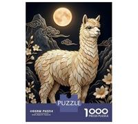 Rompecabezas De 1000 Piezas Golden Alpaca Under The Moon Rompecabezas para Adultos Juego De Ingenio Difícil Difícil Único Cumpleaños Y Regalos 70x50cm/1000pcs