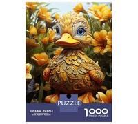 Rompecabezas De 1000 Piezas Golden Duck Statue Garden Decoration Rompecabezas para Adultos Juego Práctico para Aliviar El Estrés Cumpleaños Y Navidad 38x26cm/1000pcs
