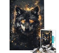 Rompecabezas de 1000 Piezas Golden Eyes Wolf para Adolescentes Difícil Cada Pieza es única Juguetes educativos Juegos 50x75cm