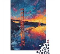 Rompecabezas De 1000 Piezas Golden Gate Bridge Sunset-14 Rompecabezas para Adultos Juego De Ingenio Análisis Y Lógica Cumpleaños 70x50cm/1000pcs
