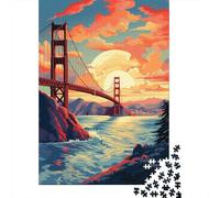Rompecabezas De 1000 Piezas Golden Gate Bridge Sunset-5 Rompecabezas Juguetes Antiestrés Decoración De Pared Cumpleaños Y Navidad 52x38cm/1000pcs