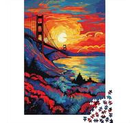 Rompecabezas De 1000 Piezas Golden Gate Bridge Sunset-6 Rompecabezas para Adultos Juego Familiar Desafío Difícil Oferta como Regalos para Toda La Familia 52x38cm/1000pcs